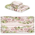 thumbnail image 2 of Bath Towels Set For Bathroom,Watercolor Floral Pink Rose Green Leaves and Flowers Vine Pastel Color Stripes,Luxury Set of 3 Towels,1 Bath Towel,1 Hand Towel,1 Washcloth,Absorbent Soft Quick Dry Towel, 2 of 7
