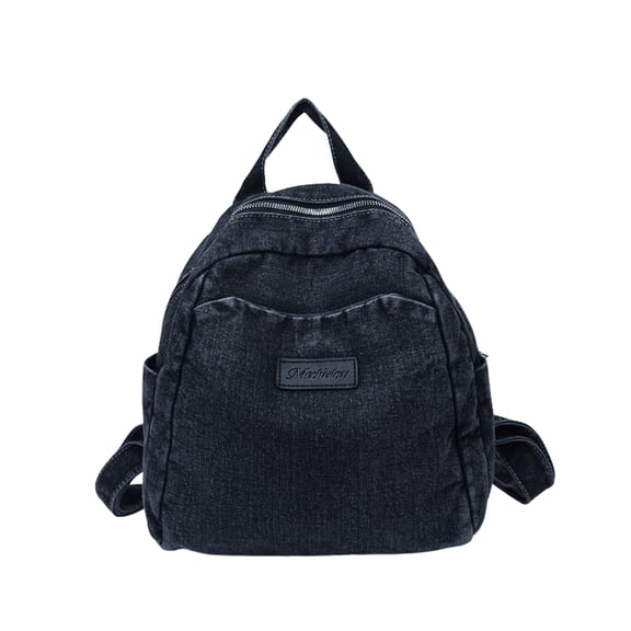 Medium Denim Backpack for Women Men, Trendy Casual Daypack for Travel, Work, and Everyday Use, Lightweight Shoulder Bag with Adjustable Straps