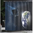 thumbnail image 4 of Ambesonne Galaxy Shower Curtain, Asteroid Rocky Space, 69"Wx84"L, Dark Blue Grey, 4 of 5