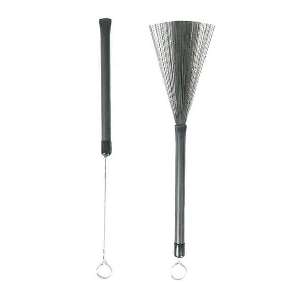 7829 1Pair Drum Stick Brush Retractable Steel Wire Brush Comfortable Handle Drum Wire Brushes Gift for Beginner Practicing