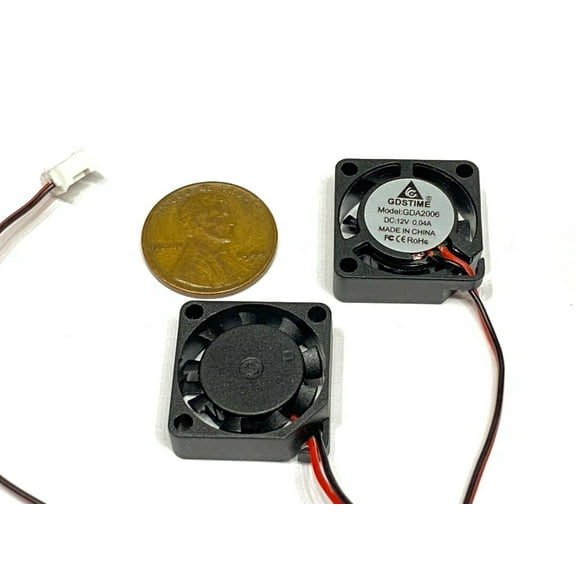 Smallzonex 2-Piece 12V DC Cooling Fan 20mm x 6mm 2-Pin Mini Axial for Computer Cases