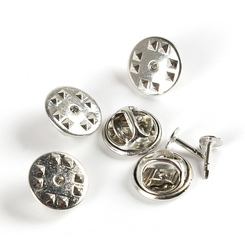 Lot De 2 Supports D'épingles En Métal - Fermoir à Verrouillage, 6x5 Mm, Couleur Argent