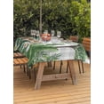 thumbnail image 3 of Outdoor Tablecloth with Umbrella Hole for Patio/Picnic/Party/Camping, Tropical Palm Trees Waterproof Table Cloth Rectangle Table Cover Washable, Green Botanical Summer Flowers Plaid (60"x 120"), 3 of 9