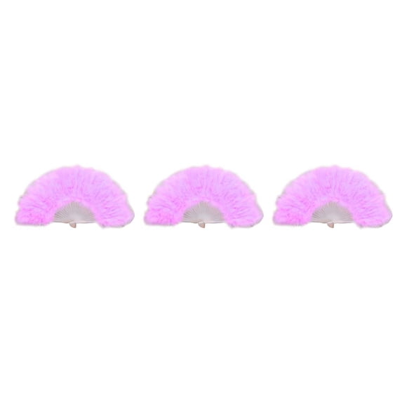 Cateissary Abanico de plumas Decoración Fiestas Cosplay Adorno de mano Aficionados Baile Rendimiento Accesorio Boda Adulto Luz púrpura Type1 NO1