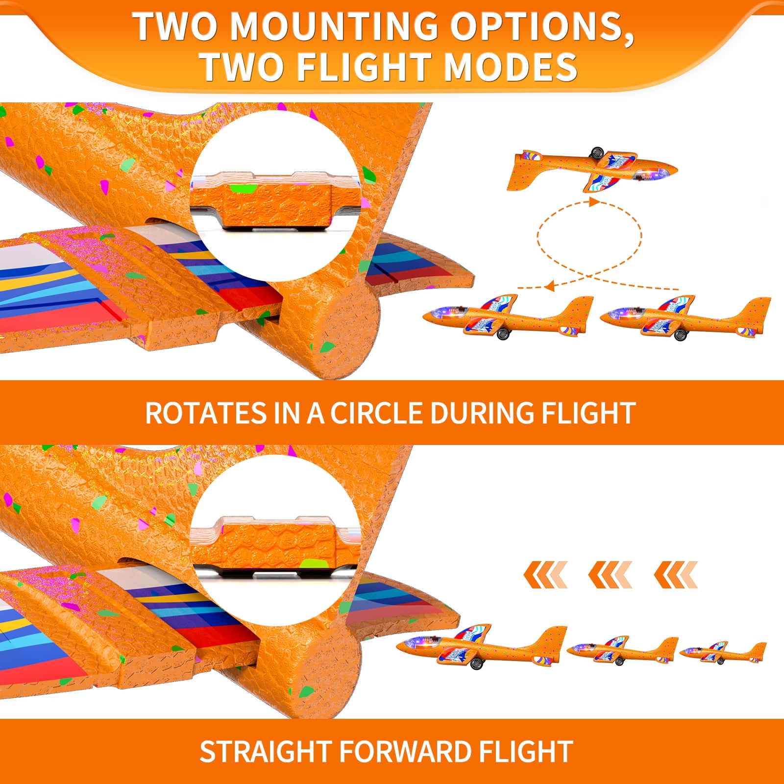 8 Pcs Airplane Toy,12.6" Toy Airplane ,Flying Toys for Age 3-12 Years Old(13.59"x3"x8") (13.59"x3"x8") Green+Red