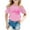 Pink, variant on Girls T shirts Short Sleeve Crewneck Letter Pattern Graphic Tees Summer Casual Breathable Everyday Wear T-Shirts for Girls Size 2-3Y