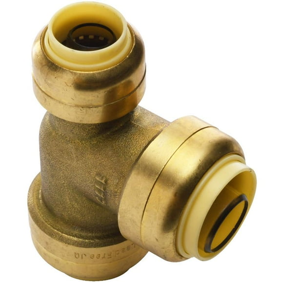 3/4" x 1/2" x 3/4" Push 'N' Connect Push Fit Brass Reducing Tee