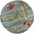 thumbnail image 2 of 6' Seafoam Green Hand Tufted Tropical Plants Round Indoor Area Rug, 2 of 2