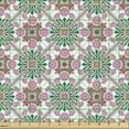 thumbnail image 2 of Ethnic Upholstery Fabric by the Yard, Boho Style Mosaic Tiles Swirly Lines Flowers Moroccan Art, Decorative Fabric for DIY and Home Accents, Pale Pink Red by Ambesonne, 2 of 5