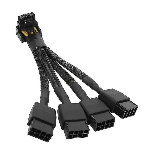 For GPU RTX4090 RTX4080 4X8 Pin PCI-E to 16 Pin Graphics Card Power Cable 12VHPWR Connector Elbow C