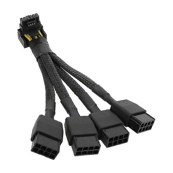 For GPU RTX4090 RTX4080 4X8 Pin PCI-E to 16 Pin Graphics Card Power Cable 12VHPWR Connector Elbow C