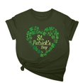 thumbnail image 2 of Cavosen St.Patrick's Day Flowy Tops for Women Short Sleeve Green Shamrock Letter Print Shirts Round Neck Irish Festival Blouse Dressy Holiday T-Shirts Loose Summer Tees XL, 2 of 5