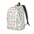 thumbnail image 1 of Disketp Pastel Christmas Cookies print Canvas Backpack Lightweight Travel Daypack Student Rucksack Laptop Backpack-Small, 1 of 5