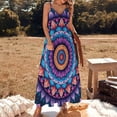 thumbnail image 3 of Mandala Pattern Purple Blue Sleeveless Dress Women's Evening Dress Womans Clothing, 3 of 9