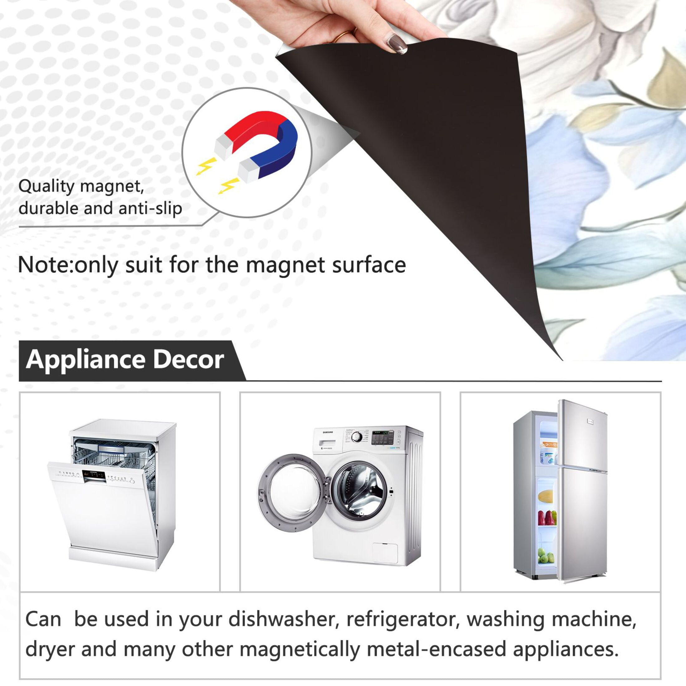 Dishwasher Magnetic Sticker 23x26 Inch Refrigerator Magnetic Sticker Washing Machine Magnetic Sticker Kitchen Panel Magnetic Sticker Home Decor Super Beautiful Blue Roses