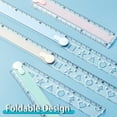 thumbnail image 4 of 30 CM Kawaii Cute Kawaii Study Time Folding Ruler Multifunction DIY Drawing Rulers for Kids Students Office School Stationery, 4 of 7