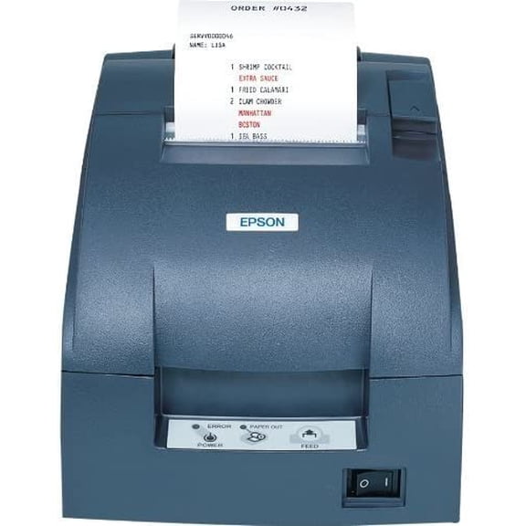 Epson C31C514667 Dot Matrix Receipt Printer TM-U220B, Ethernet, Autocutter, Power Supply Included, Dark Gray (Renewed)