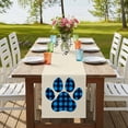 thumbnail image 4 of Table Runners 72 Inches Long Dress Scarves, Cats Pawprints Farmhouse Kitchen/Dining Table Runner, Coffee Tablerunners, Yellow Black Buffalo Plaid Simple Beige 16x72 Inch, 4 of 9