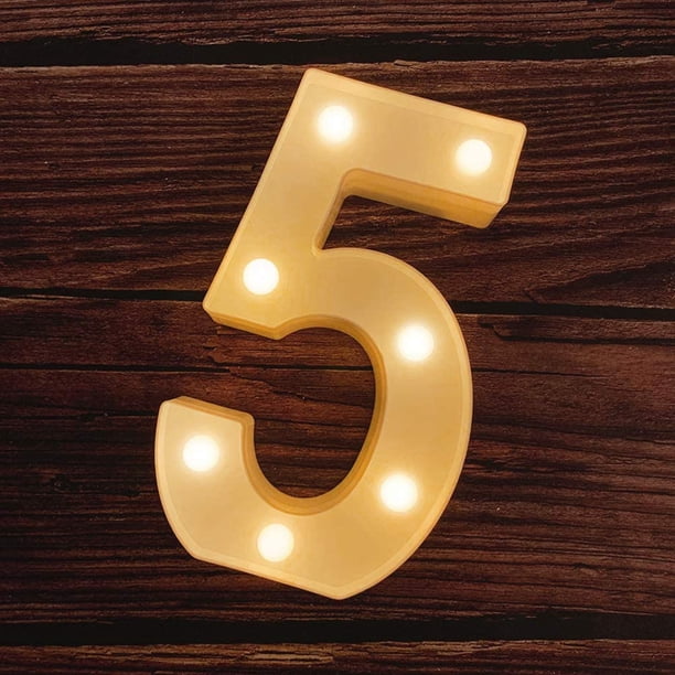 Letrero luminoso LED con números y letras para marquesina, ideal para bodas, cumpleaños, fiestas, Navidad, luz nocturna, decoración para el hogar y el bar (5)