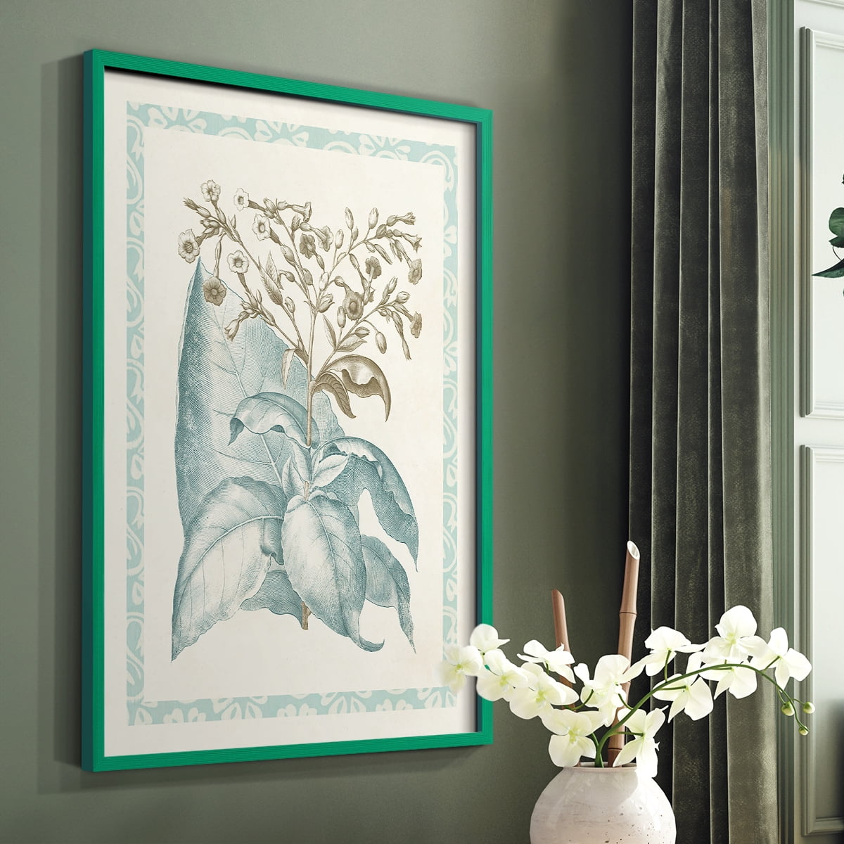 Willow Blue Besler I Framed Print - Solid Wood in Single Picture Frame Solid Wood 2 Framed Print