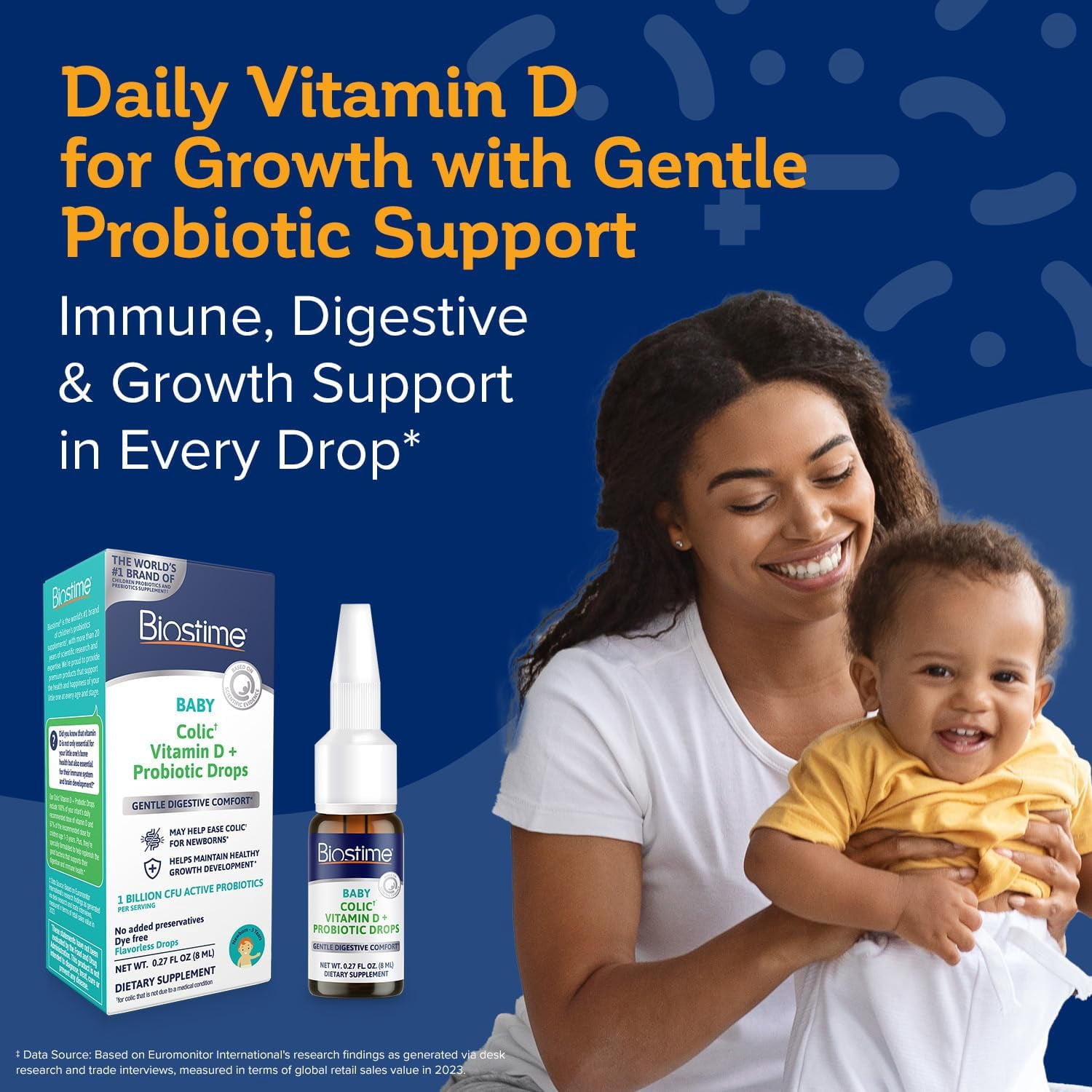 Biostime Baby Vitamin D & Colic Probiotic Drops, May Help Easwe Colic for Newborns, 8ml