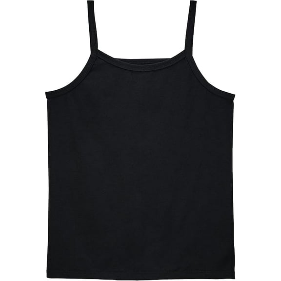 Fruit of the Loom Girls' All Black Cami Wear me two ways Cami 5 Pack Size Large