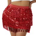 thumbnail image 1 of Jupe à Sequins pour Femmes avec Frange Scintillante Foulard Sexy Boho Ventre à Franges pour Danse Fête Rave, 1 of 6