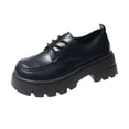 thumbnail image 4 of Shoes for Women Lace-Up Comfortable Shoes for Office Daily Wear Women's Leather Block Heel Round Toe Business Work Dress Shoes, 4 of 6