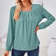 thumbnail image 5 of Camiseta Camisa básica para mujer Top Estilo simple Manga larga Casual Traje diario (Verde XL) Cgtredaw Verde T XL para Mujer, 5 of 6