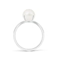 thumbnail image 2 of Angara Freshwater Cultured Pearl and Diamond Split Shank Ring in 14K White Gold for Women | June Birthstone Jewelry for Her, 2 of 5