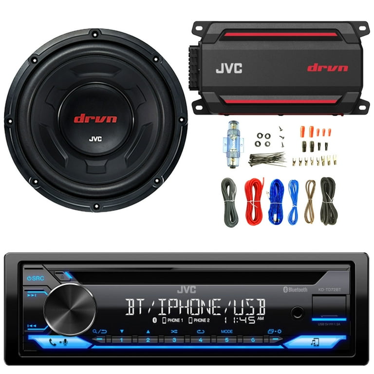 JVC KD-TD72BT Single DIN Bluetooth USB AUX AM/FM Radio CD Player