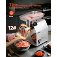 thumbnail image 2 of VEVOR Commercial Electric Meat Grinder, 7 lbs/min Capacity, #12 Industrial Meat Mincer with 2 Stainless Steel Blades, 2 Grinding Plates, 850W Heavy-Duty Sausage Maker Stuffer, 2 of 9
