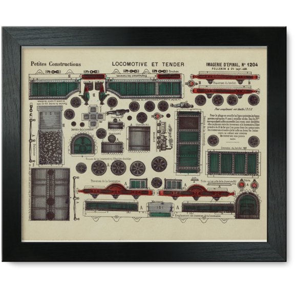 Framed Print: Petites Constructions. Locomotive Et Tender, circa 1870