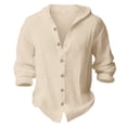 thumbnail image 4 of EnJoCho Boys Linen Hooded Shirt Long Sleeve Beach Top Lightweight Summer Teen Casual Vacation Sun Protection, 4 of 4