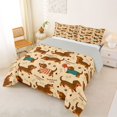 thumbnail image 3 of Manfei Cute Pug Full Size Comforter Sets, Christmas Dachshund Bedding Comforter Set, Beige Brown, Gray Reversible, 3-Piece, 1 Comforter and 2 Pillowcases, 3 of 7