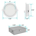 thumbnail image 5 of Luxrite 6 Inch Gimbal LED Recessed Lighting, 5 Color Selectable 2700K-5000K, 1400 Lumens, Dimmable, 15W, Wet Rated, ETL Listed 6 Pack, 5 of 7