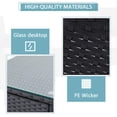 thumbnail image 5 of SUNCROWN 3 Piece Patio Furniture Outdoor Bistro Set All-Weather Black Wicker and Glass Side Table with Brown Cushions, 5 of 6