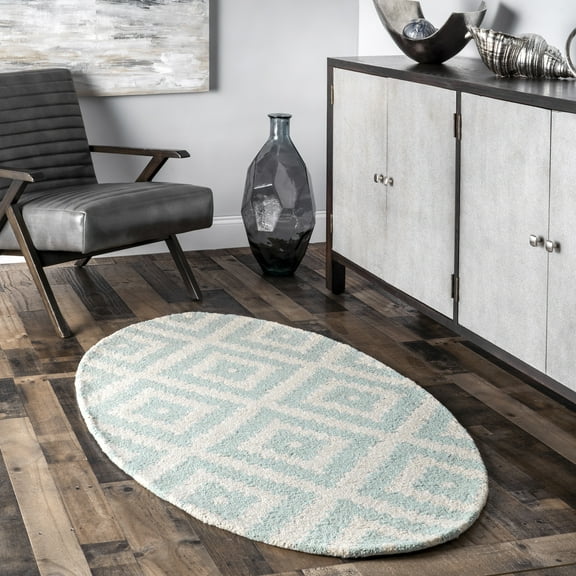nuLOOM Kellee Contemporary Wool Area Rug, 3' x 5', Aqua