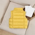 thumbnail image 7 of vokkrv Kids Solid Color Zip Up Sleeveless Jacket, Wind Resistant Warm Casual Outerwear, Fashion Daily Coat for Boys Girls Winter Outdoor Activities Yellow 3-4 Years, 7 of 7