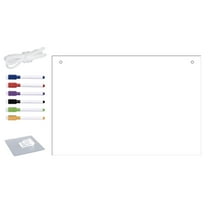Amosfun 1Set Acrylic Clear Dry Erase Board Hanging Frameless White Board for Office and Home