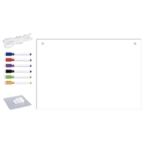 1 Set Clear Dry Efface Board for Wall Writing Memo Board Conseil suspendu sans cadre blanc effaçable avec marqueurs pour la maison de bureau et l'école