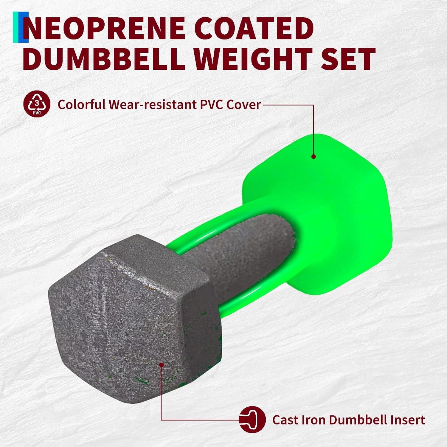 Home Gym Dumbbell Hand Weights for Women, Neoprene Hexagon Non-Slip Weights Dumbbell Set