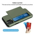 thumbnail image 5 of Card Slot Holder Wallet iPhone 11 Case (Dark Green) Dual Layer Shockproof with Heavy Duty Protection, 5 of 5