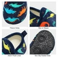 thumbnail image 4 of Barerun Toddler Kids House Shoes Slippers with Memory Foam Slip On Sole Protection Slipper for Boys Girls Indoor Outdoor Navy Dinosaur 6.5-7.5, 4 of 9