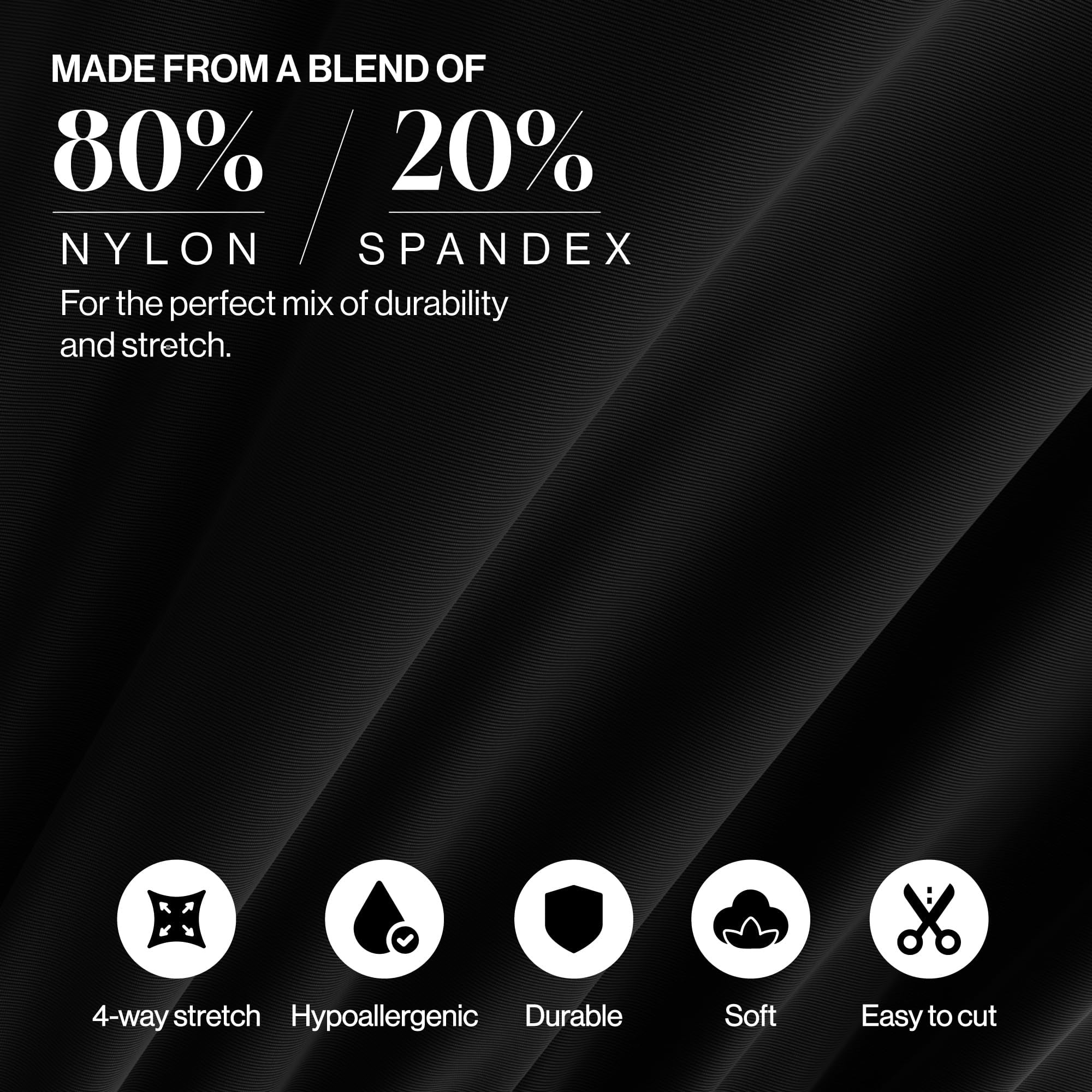 FabricLA Nylon Spandex Fabric by The Yard | 4-Way Stretch Swimwear & Activewear Fabric | 60" Wide Performance Knit |Black