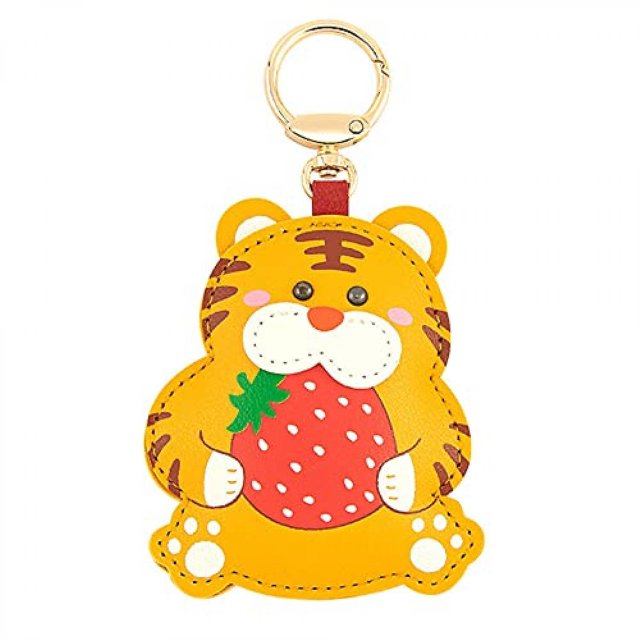 Llavero YONGSHENG colgante de cuero PU tigre amarillo unisex