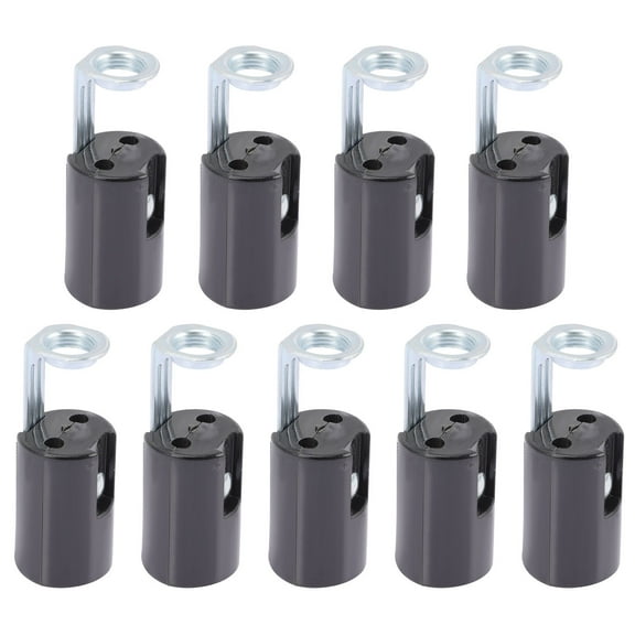 GOOHOCHY Candelabra Base Light Socket Lamp Parts Black 9Pcs 2.08X0.83X0.83In