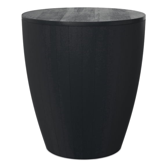 Simpli Home Elmbrook 21 inch Wide Solid Mango Modern End Table in Black, Assembled
