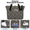 thumbnail image 2 of Tote Bag for Women - Dark Christmas Golden Reindeer Pattern Shoulder Bag - Large Utility Work Duffle Bag with Zipper Handbag for Travel, Work, Sprots, 2 of 5