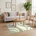 thumbnail image 3 of ODIKA 4'x6' Ultra-Soft Area Rug, Abstract Entryway Minimalist Waves Contemporary Flowing Arc Sage Dynamic None Washable, Bare feet friendly, Silk-Touch for Bedroom Home office, 3 of 7